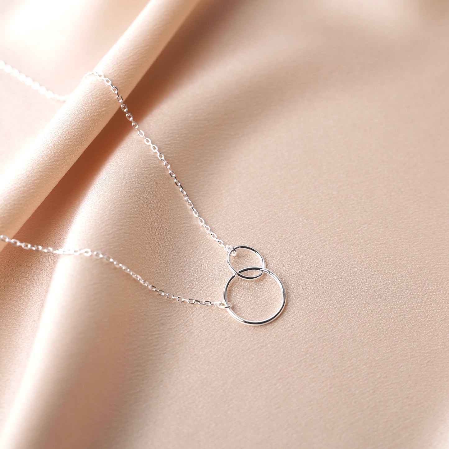 Women's 925 silver necklace, round ring pendant