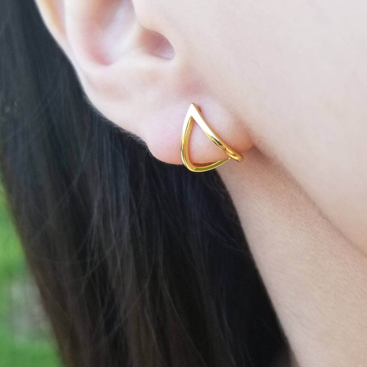TRIANGLE EAR JACKET EARRINGS